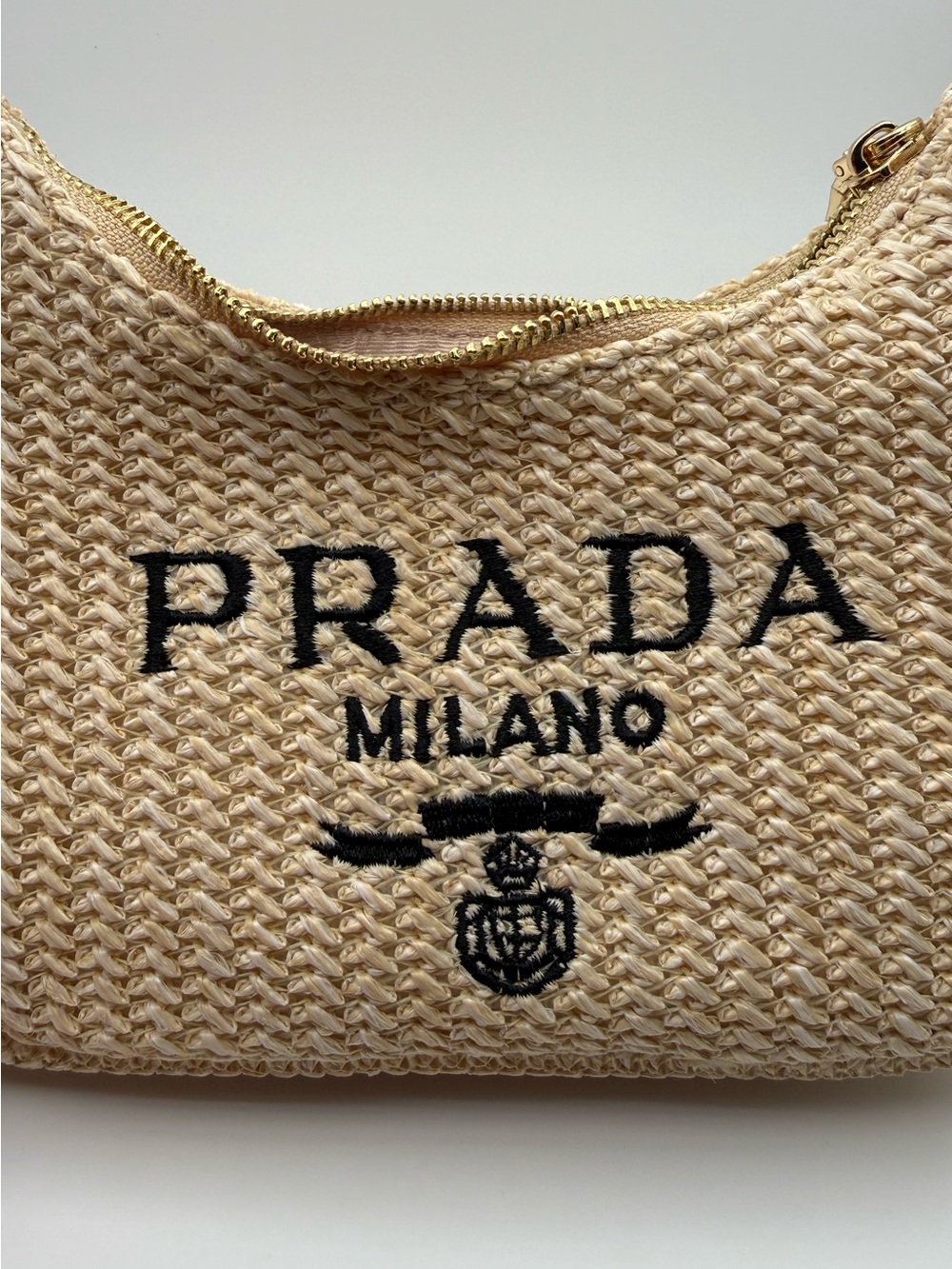 Source Unknown Prada Milano Beige Woven Crossbody Bag with Pouch - Picture 6 of 6